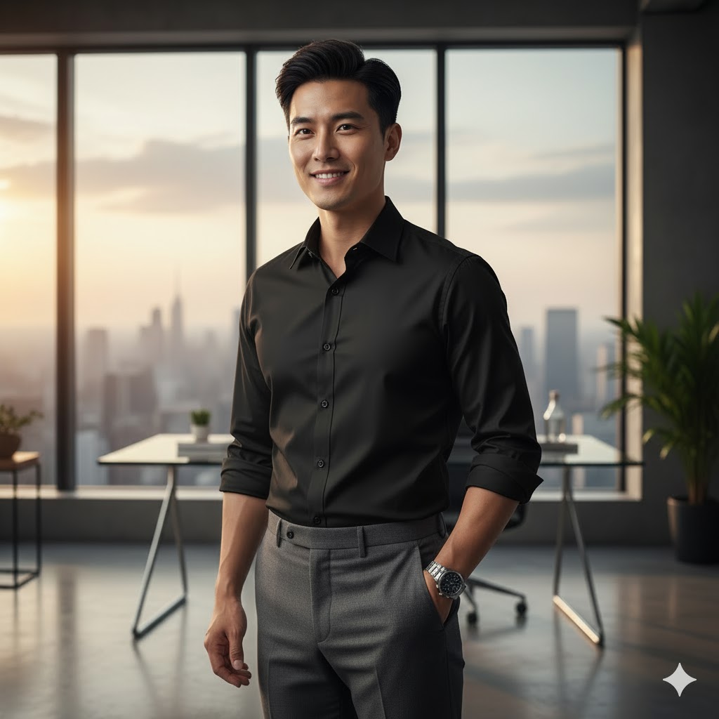 Áo sơ mi trơn vải tre
