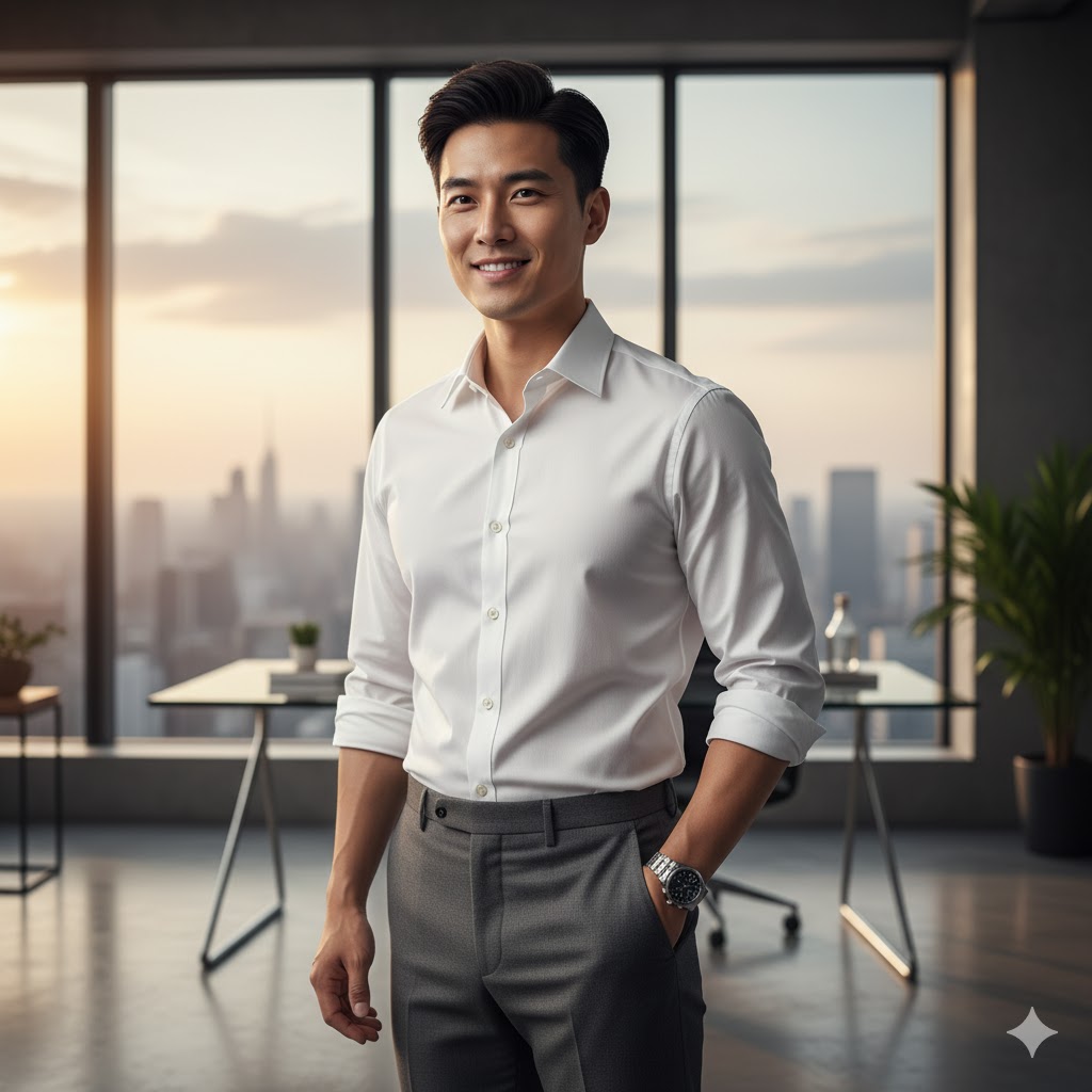 Áo sơ mi trơn vải tre