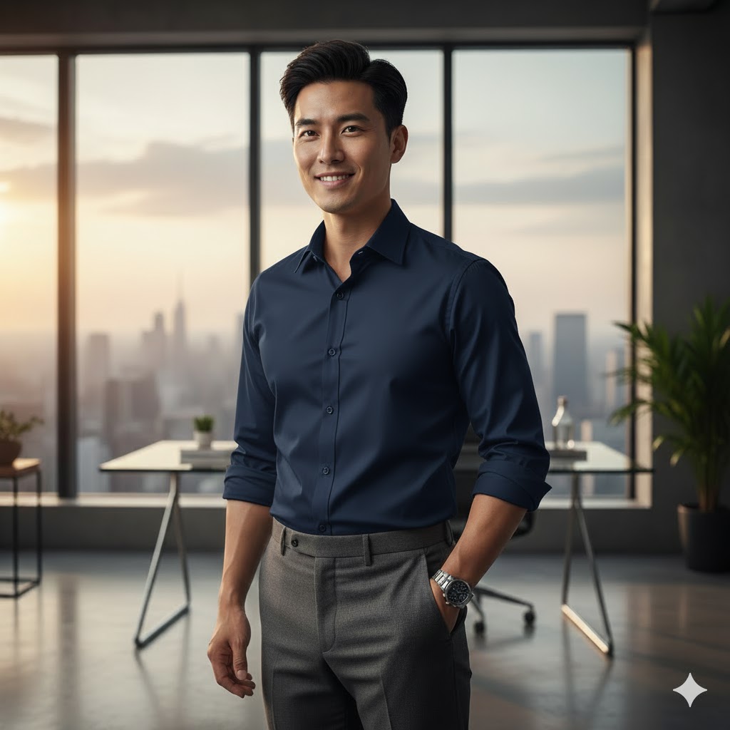 Áo sơ mi trơn vải tre