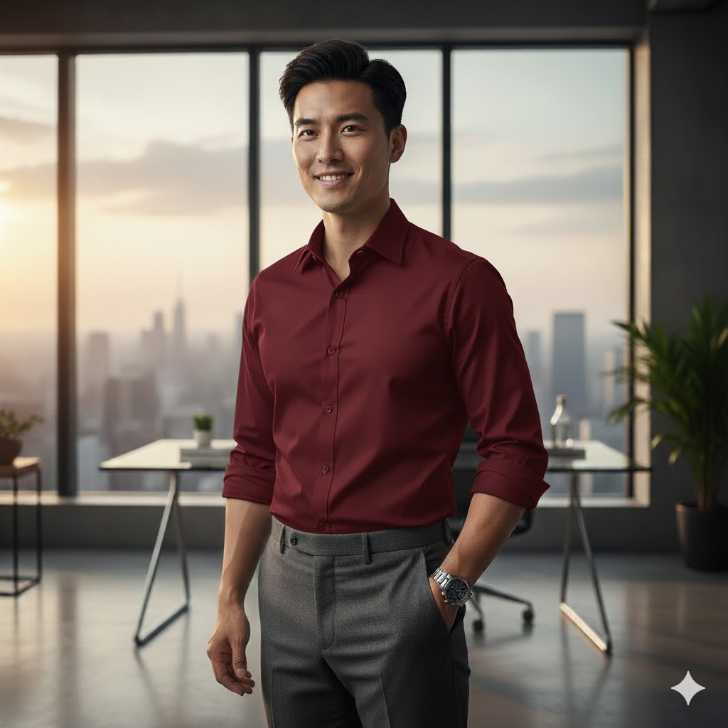 Áo sơ mi trơn vải tre